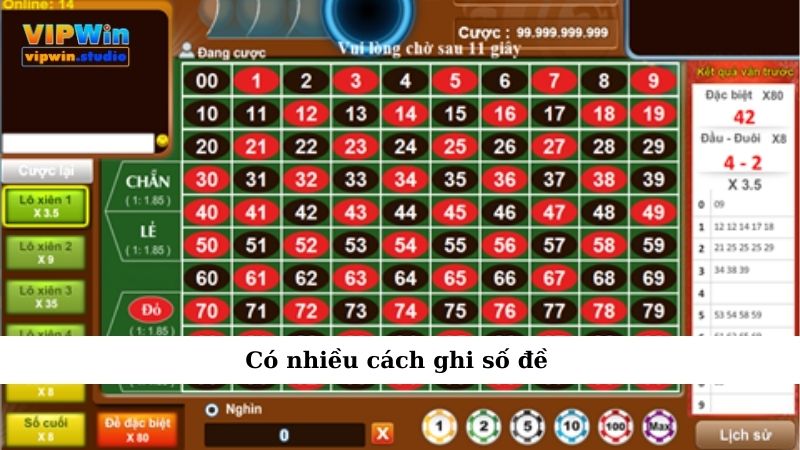 Có nhiều cách ghi số đề